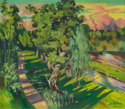 Лесная дорога (1991). Бибин Александр (1939–2009). холст, масло, 85×75 см