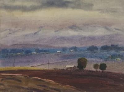 В долине (1977). Горбунов Леонтий (1929–2016). бумага, акварель, 66×44 см