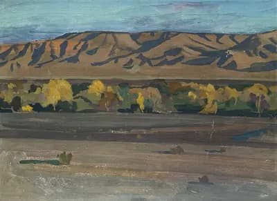 Осенние горы (1968). Мамбеев Сабур (1928–2017). картон, масло, 35×47,5 см
