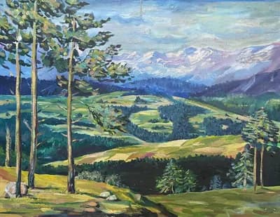 Зимний пейзаж. Адалян Рубен (1929–2019). холст, масло, 70×90 см