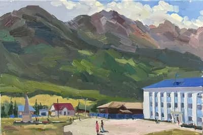 Әкімшілік, Алтай (2018). Алиев Максат (р. 1978). холст, масло, 40×60 см