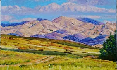 Солнечные горы. Улытау (2026). Проценко В. (р. 1961). холст, масло, 55×90 см