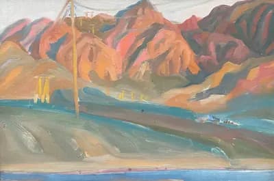 Горы (1986). Дужнов Анатолий (1942–2003). картон, масло, 50×35 см