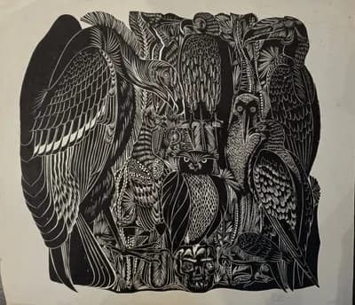 №11 Птицы черные. Кузьмин В. (р. 1953). 56×49,5 см