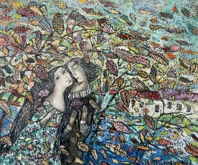 Осенний листопад (2017). Исламова Ф. (р. 1954). холст, масло, 50×60 см