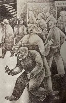 Третий будешь (2016). Есенбаев Оразбек (р. 1960). шелкография, 60×40 см