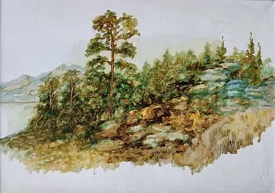 Баянауыл, Сабынды көл (2015). Игембаев А. (р. 1954). холст, масло, 50×70 см