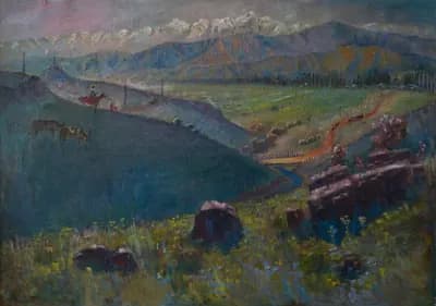 Қасқасу (1990). Тогузбаев Токболат (1940–1996). холст, масло, 100×80 см