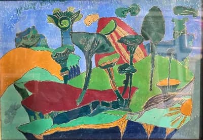 Деревья. Дужнова Татьяна (р. 1969). бумага, масло, 29,6×25,2 см