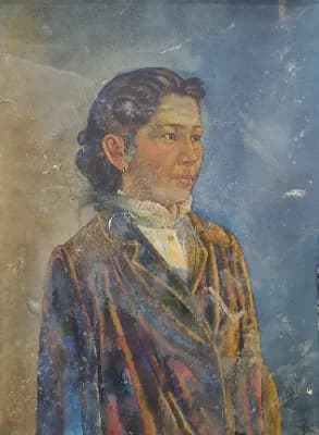 Портрет женщины. Журавлев В.И.. бумага/гуашь
