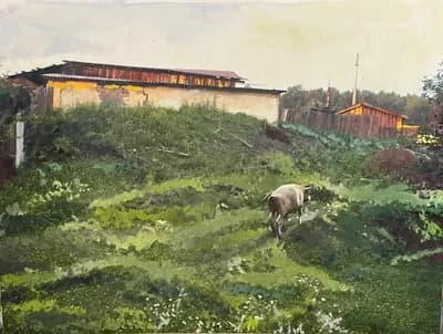 Вечереет (2015). Туксаитов М. (р. 1947). картон, печать, 40×53 см