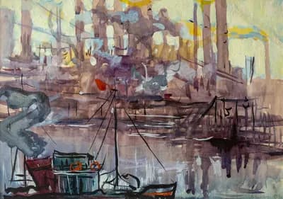 Балхаш (1959). Дячкин Андрей (1930–2017). бумага, акварель, 38×27 см