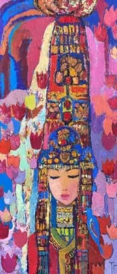 Невеста. Тагенова Г. (р. 1962). холст, масло, 115×50 см