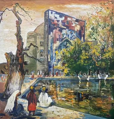 Лаби Ховуз (1979). Ризамухамедов Р. (р. 1951). холст, масло, 90×80 см