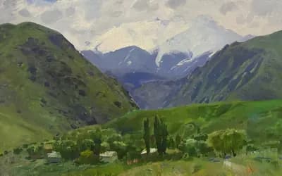 Пик Талгар (1969). Пономаренко Григорий (1919–1993). картон, масло, 50×80 см