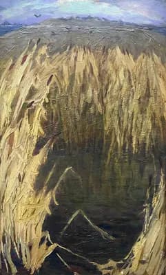 Камыши. Кузнецова Виленина (1927–2010). картон, масло, 33×55 см