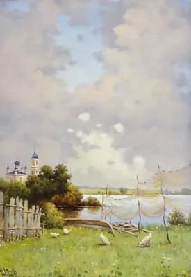 У реки. Луговенко Николай (1944–2017). холст, масло, 50×35 см