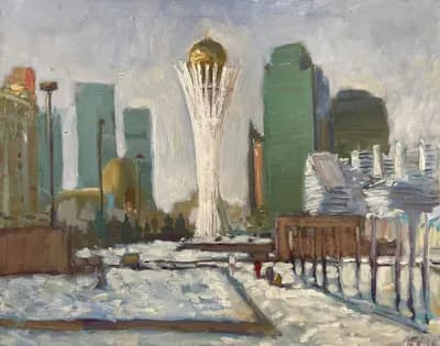 Астана (2018). Баймуханов Куандык (р. 1986). холст, масло, 50×40 см