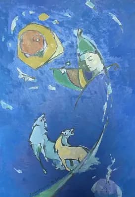 Аспан қыз (2015). Кабылдинов Ж. (р. 1958). холст, масло, 81×55 см