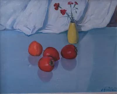 Натюрморт с хурмой (1977). Наседкин Николай (1918–1991). холст, масло, 75×55 см