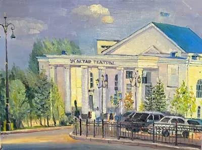 Жастар театры, Астана (2024). Кайдаров Малик (р. 1964). холст, масло, 60×80 см