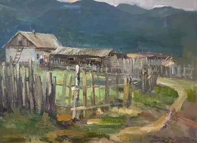 Аккайнар ауылы. Чунчалинов А.. холст, масло, 80×60 см