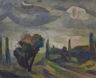 Пейзаж (1988). Саносян Саркис (1922–2004). картон, масло, 60×50 см
