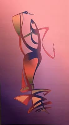 Импровизация 2. Смагулова З. (р. 1976). холст, печать, 33×59 см
