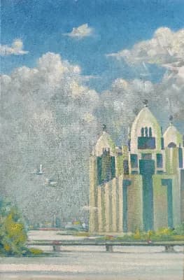 Мост. Дузельханов Агимсалы (1951-2025). холст/масло, 40х60 см