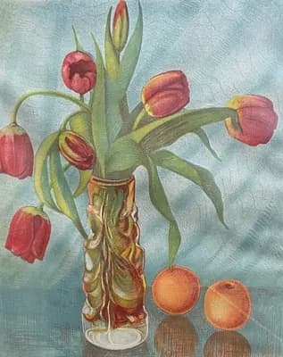 Тюльпаны (1976). Аносова М.. литография, 45×52 см