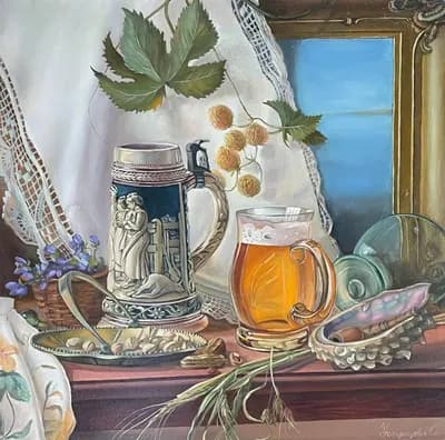 Баварский хмель (1999). Устьянцева О.. холст, масло, 58×60 см