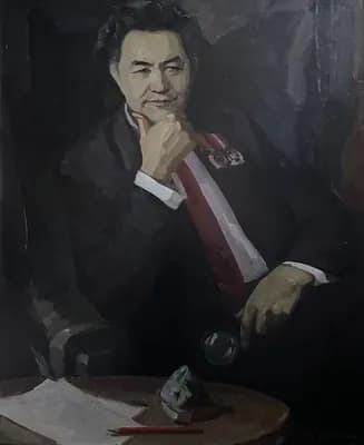 Портрет К. Сатпаева (1999). Калимов Мухит (1931–2002). холст, масло, 109×89 см