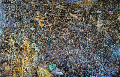 Тайны звездных ночей (2024). Исламова Ф. (р. 1954). холст, масло, 65×100 см