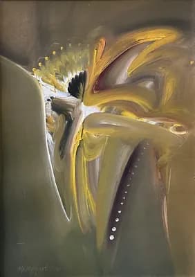Птица в полете (1994). Казгулов А. (р. 1953). картон, масло, 50×70 см