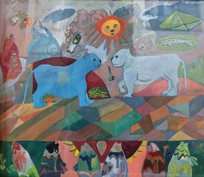 Встреча. Дужнова Татьяна (р. 1969). бумага, масло, 40,3×35,6 см