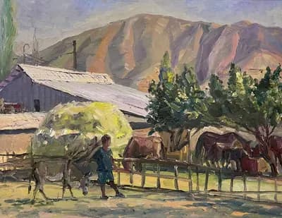 Мөлтек ауданы. Кайдаров Малик (р. 1964). холст, масло, 50×65 см