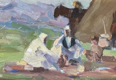 Жайлау (1975). Джусупов Али (1928–1976). холст, масло, 16,4×12 см