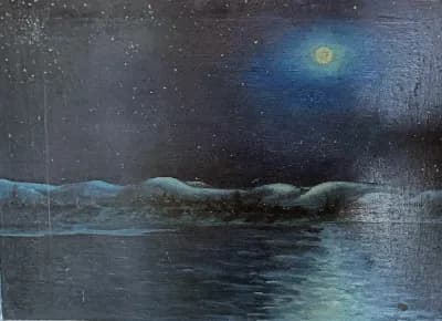 Ночь. Чернов А.. картон/масло, 65х45 см