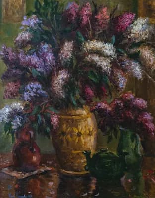 Сирень (1960). Кашина Надежда (1896–1977). холст, масло, 68×57 см