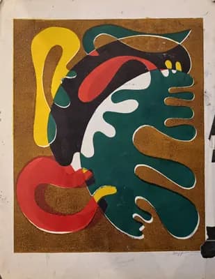 №1 Абстракция. Зелёные цвета. Кузьмин В. (р. 1953). 58,5×45 см