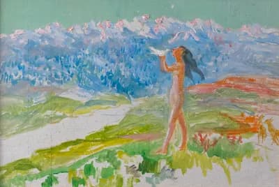 Весна (1992). Кенбаев Молдахмет (1925–1993). картон, масло, 35×49 см