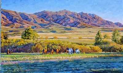 Утро. Улытау (2026). Проценко В. (р. 1961). холст, масло, 55×90 см