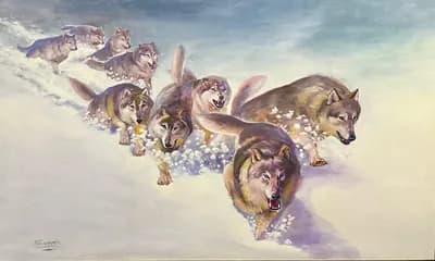 Волки (2020). Чунчалинов А.. холст, акрил, 80×140 см