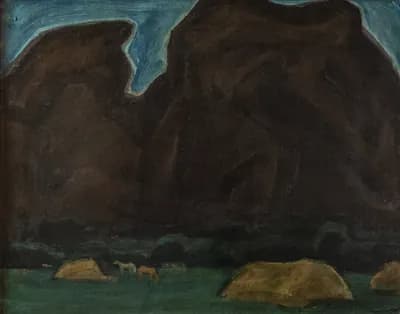 Ночь (1968). Школьный А. (1926–2019). картон, масло, 50×40 см