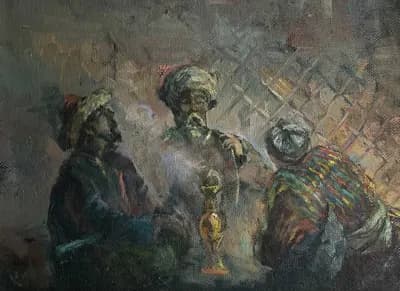 Қор-қор Беседа. Абдреев Марат (р. 1965). холст, масло, 30×40 см