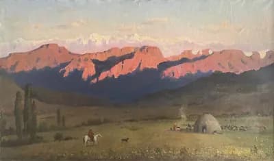 Пастбище в горах. Киселев Георгий (1939–2006). холст, масло, 73×125 см