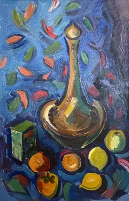 Натюрморт. Есмагамбетов Серик (1961–2006). картон, масло, 80×51 см