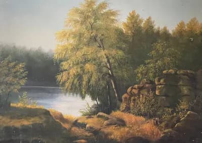 Протока. Макаров Г.. картон, масло, 80×60 см