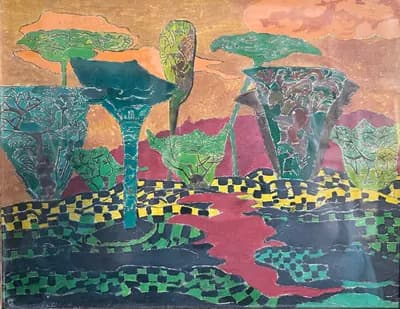 Закат. Дужнова Татьяна (р. 1969). бумага, масло, 27×21 см