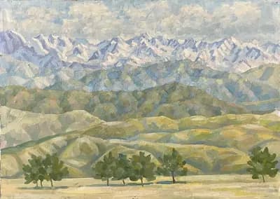 Горный пейзаж (1971). Самойленко Владимир (1864–1925). холст, масло, 125×90 см
